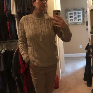 Mock neck cable sweater